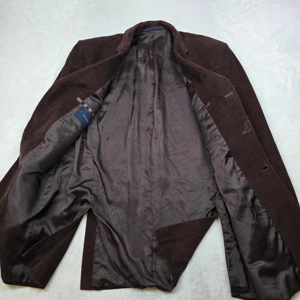Burberry London Corduroy‎ Sport Coat Mens 44L 44 Brown Bespoke Cotton Cashmere